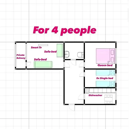 Apartment Heart Of Rovaniemi- Cozy 3-room For Up To 7 Guests Rovaniemi